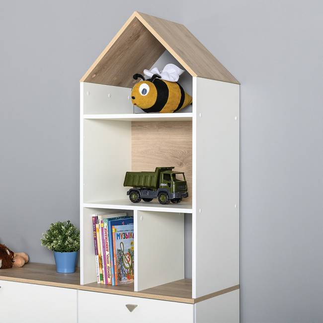Стеллаж для детской Эйп 13.14 цвет белый/дуб белый