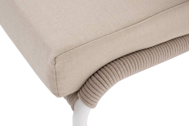 "Милан" лаунж-зона 5-местная плетеная из роупа (веревки), каркас алюминиевый белый, роуп бежевый "Милан" лаунж-зона 5-местная плетеная из роупа (веревки), каркас алюминиевый белый, роуп бежевый