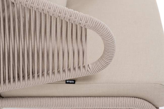 "Милан" лаунж-зона 5-местная плетеная из роупа (веревки), каркас алюминиевый белый, роуп бежевый "Милан" лаунж-зона 5-местная плетеная из роупа (веревки), каркас алюминиевый белый, роуп бежевый