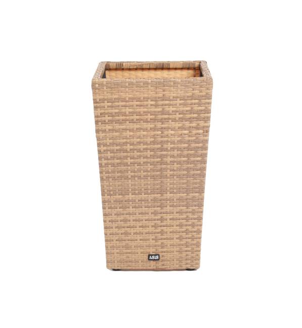 "Капучино" кашпо для цветов плетеное из искусственного ротанга, цвет соломенный "Капучино" кашпо для цветов плетеное из искусственного ротанга, цвет соломенный