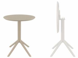 Стол пластиковый складной Sky Folding Table 60 бежевый 600х740 мм